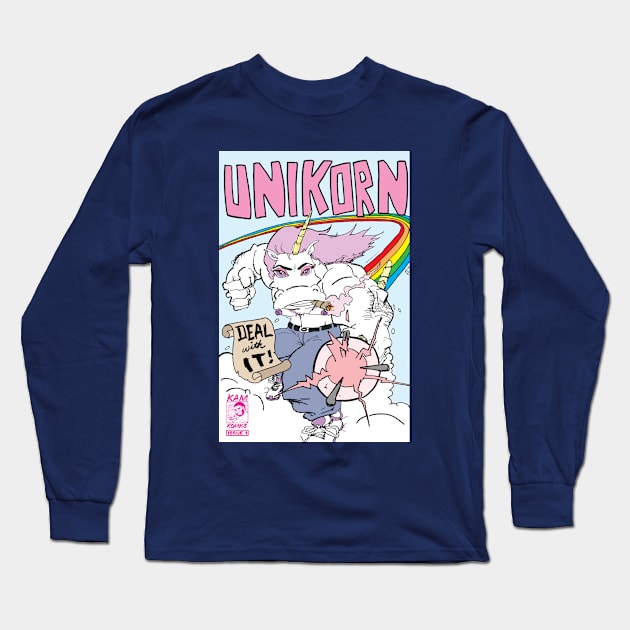 Kam Komcis: Unikorn #1 cover Long Sleeve T-Shirt by Kam Komics 